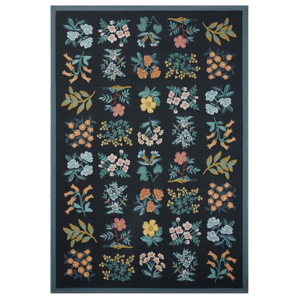 Rifle Paper Co. x Loloi Perennial Wildflower 2"5" x 3"11" Black Area Rug, , large