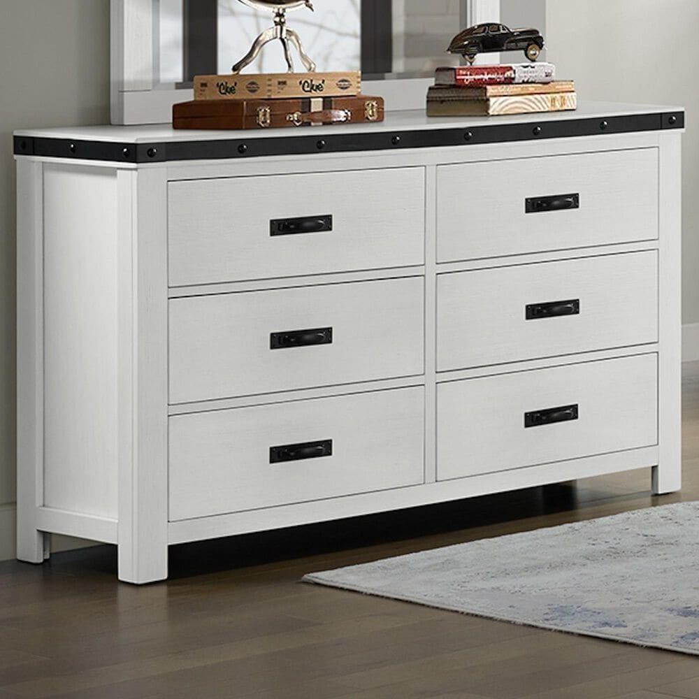 Mayberry Hill Wade 6-Drawer Dresser in White, , large
