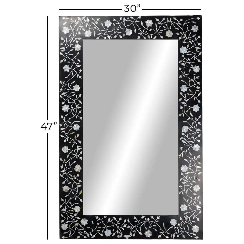 Maple and Jade 30&quot; x 47&quot; Wall Mirror in Black and White, , large
