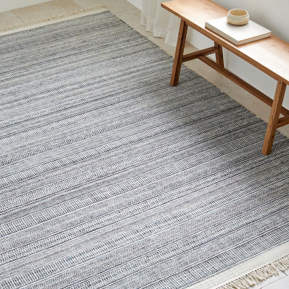 Surya Lily Beige, Charcoal, Bright Blue and Medium Brown 10&#39; x 14&#39; Area Rug, , large