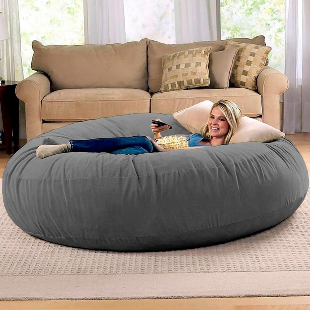 Jaxx 6&#39; Cocoon Large Bean Bag Chair in Charcoal, , large