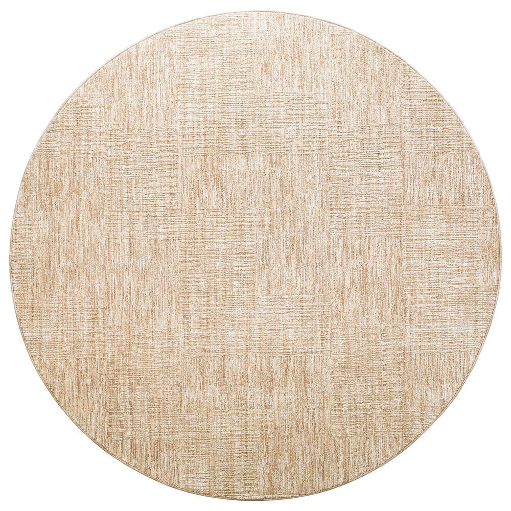 Surya Masterpiece MPC-2308 Medium Gray, Beige, Tan and Medium Brown 6&#39;7&quot; Round Area Rug, , large