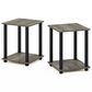HOMLUX 2-Tier End Table in French Oak and Black (Set of 2), , large