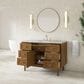 James Martin Laurent 48" Single Bathroom Vanity in Honey Oak with 3 cm Carrara Marble Top and Rectangular Sink, , large