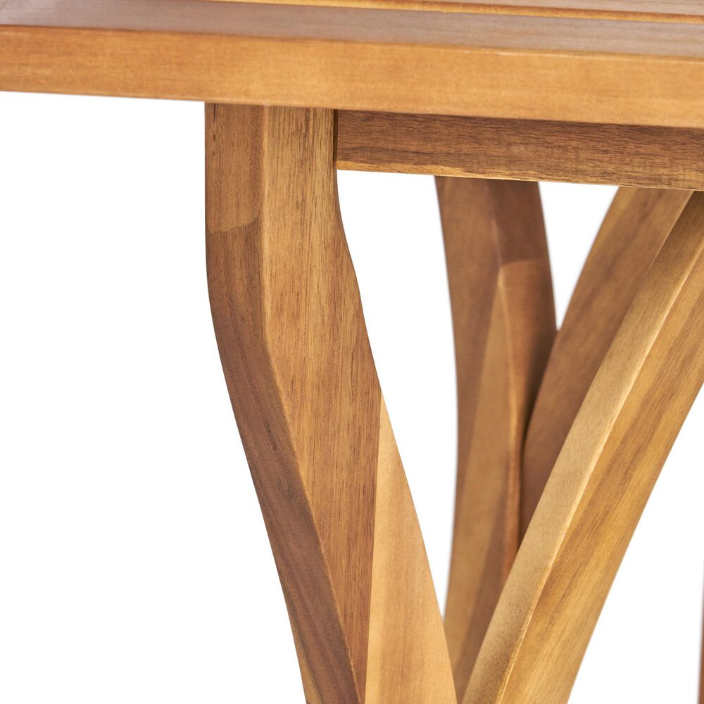 Hearth and Haven Hermosa 7-Piece Outdoor Dining Set with Cream Cushion in Teak, , large