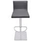 Blue River Crystal Adjustable Swivel Bar Stool in Gray Faux Leather, Stainless Steel and Gray Walnut Veneer, , large