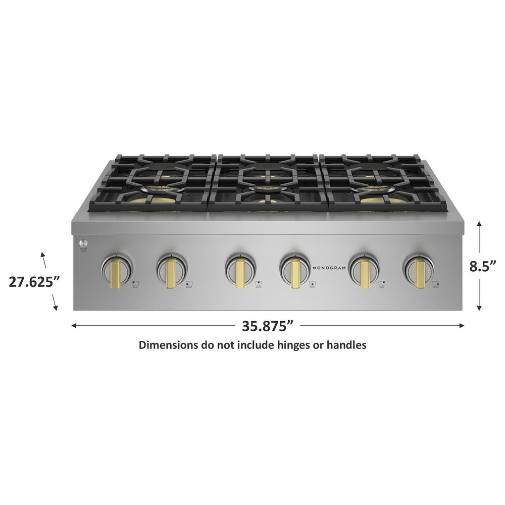 Monogram 36&quot; Professional Gas Rangetop with 6 Burners in Stainless Steel, , large