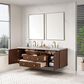 James Martin Vanities Amberly 72" Double Bathroom Vanity in Mid-Century Walnut with 3 cm Eternal Jasmine Pearl Silestone Top, Rectangular Sinks and FreePower Wireless Charger, , large