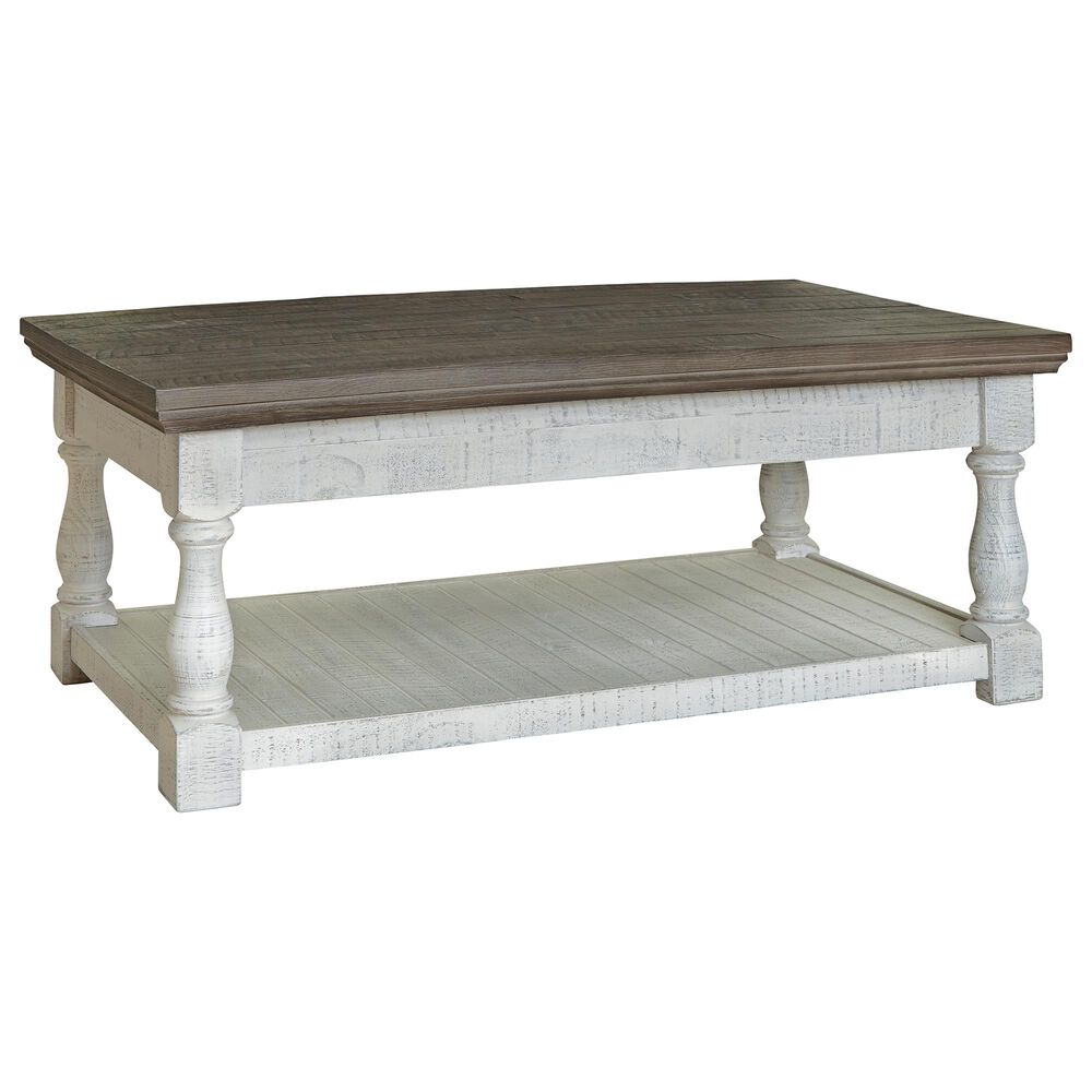 Ashley Havalance Lift Top Coffee Table in Weathered Gray and Vintage White, , large