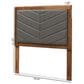 Baxton Studio Iden Twin Upholstered Headboard with Dark Grey Fabric in Walnut Brown, , large