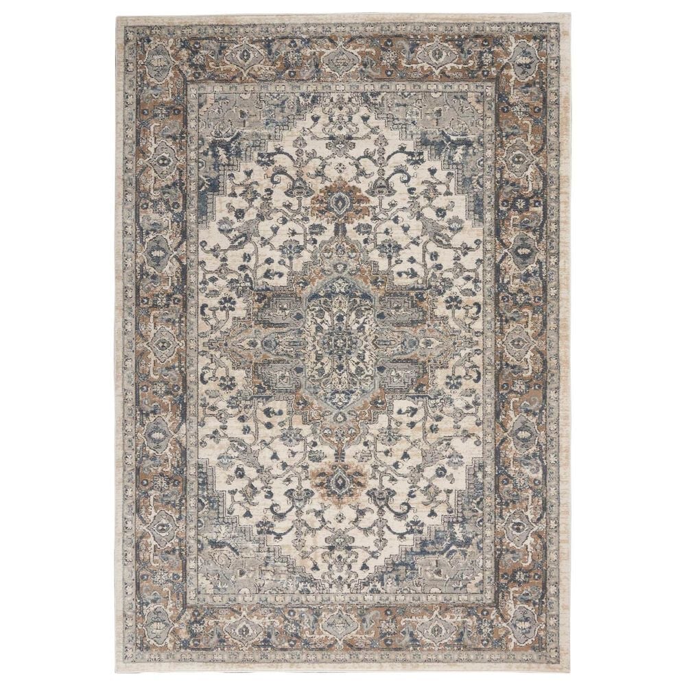Nourison Quarry 3"9" x 5"9" Ivory and Grey Area Rug, , large