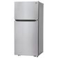 LG 20 Cu. Ft. Top Freezer Refrigerator Reversible Door in Stainless Steel, , large