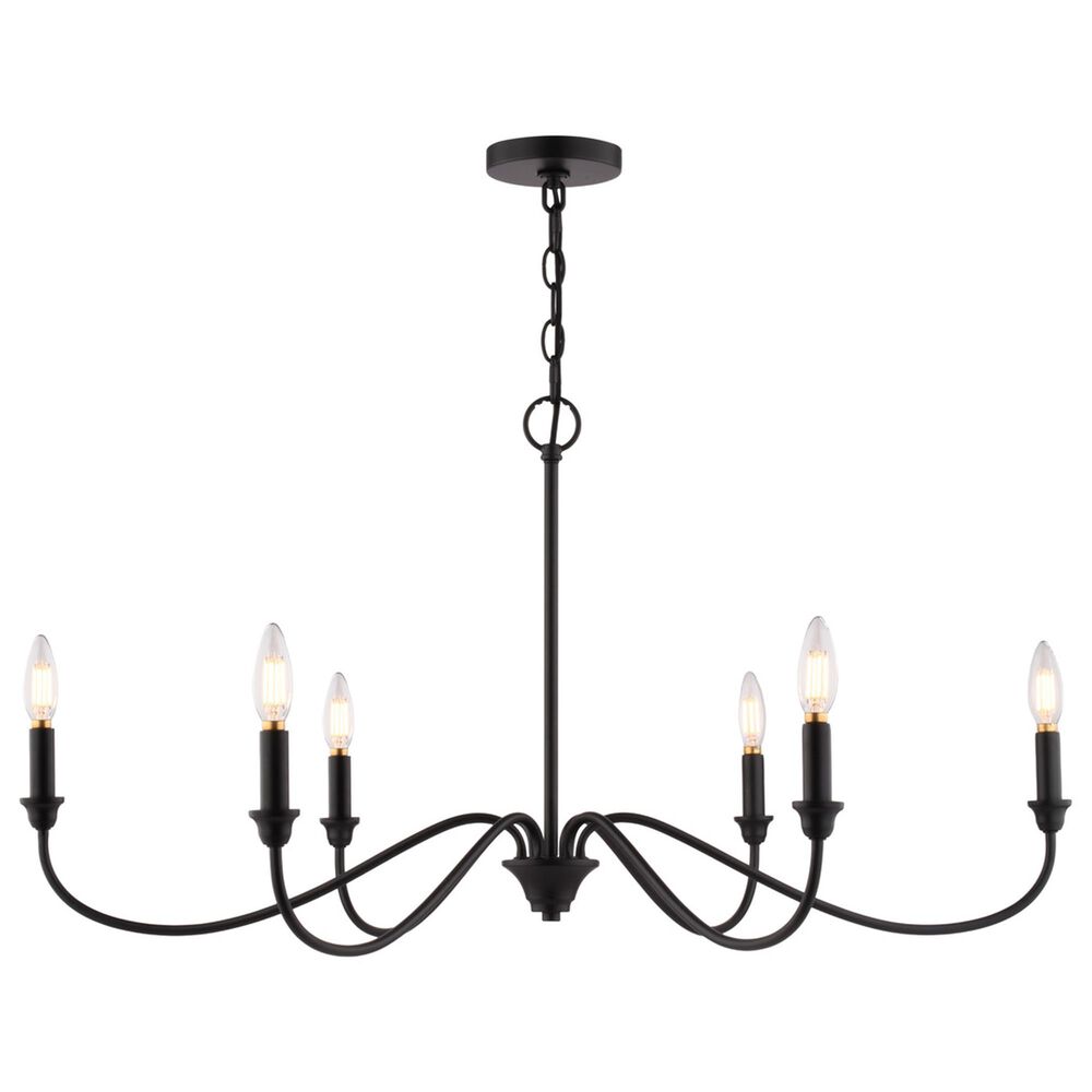 Vaxcel Annabelle 36" 6-Light Chandelier in Matte Black, , large