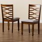 Baxton Studio Lanier Side Chair with Grey Cushion in Walnut Brown (Set of 2), , large