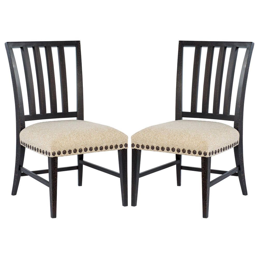 Hooker Furniture Big Sky Side Chair with Beige Cushion in Charred Timber (Set of 2), , large