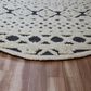 L&R Resources Sinuous Modern Geometric 4" Round Blue, Cream and Tan Area Rug, , large