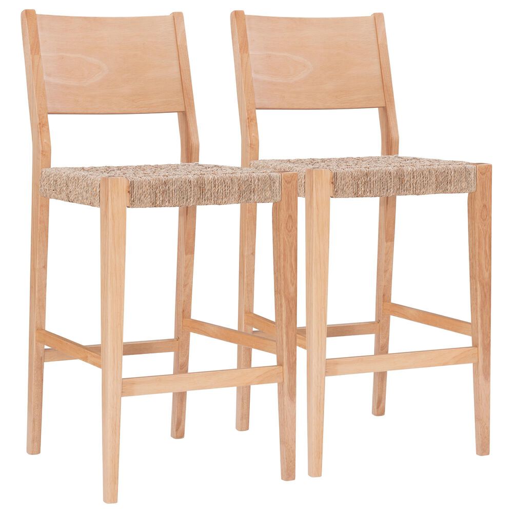 Linon Home Decor Cadence Bar Stool in Natural (Set of 2), , large