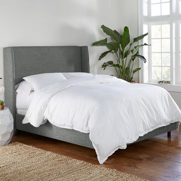 Skyline Furniture Queen Wingback Bed in Zuma Charcoal, , large