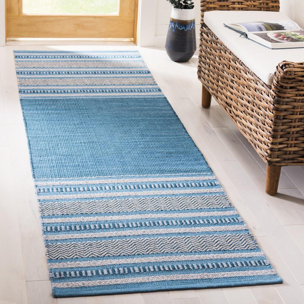 Safavieh Montauk MTK214A 2&#39;6&quot; x 12&#39; Blue and Grey Runner, , large