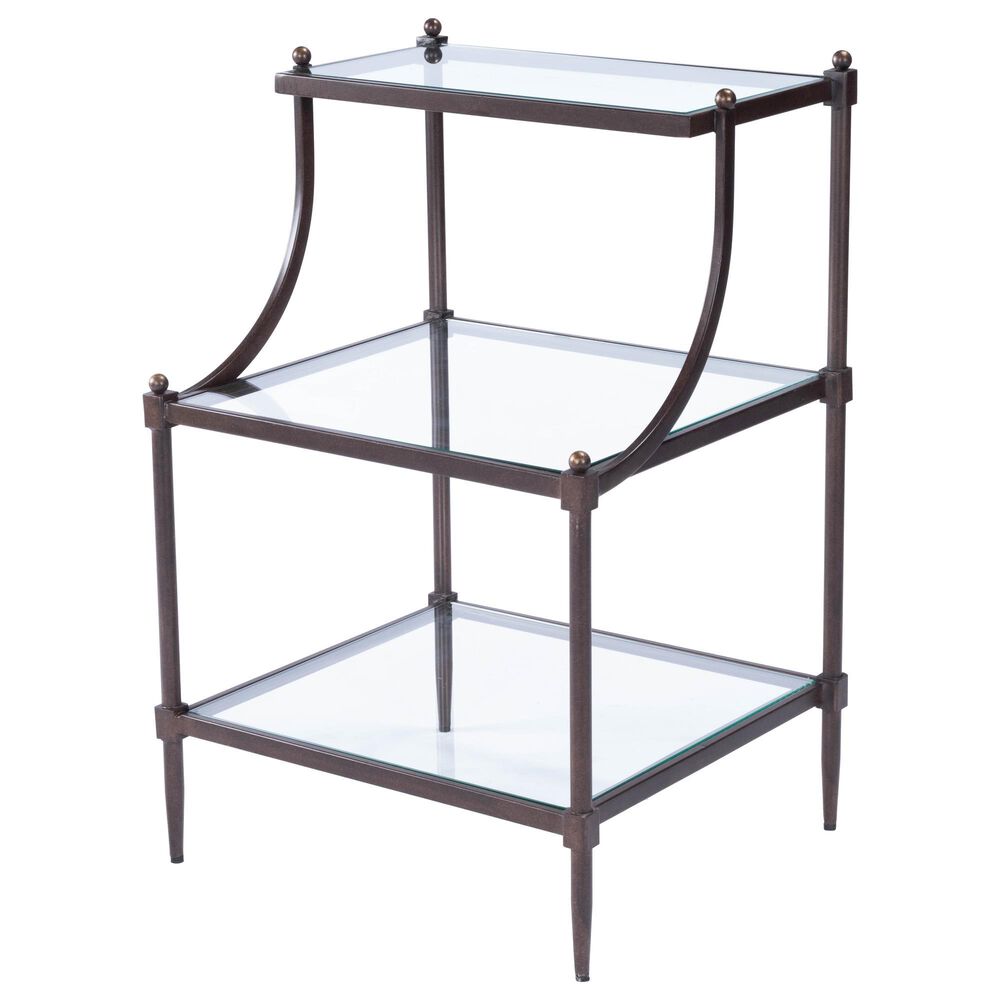 Butler Hors D"oeuvres Tiered Side Table in Iron and Glass, , large