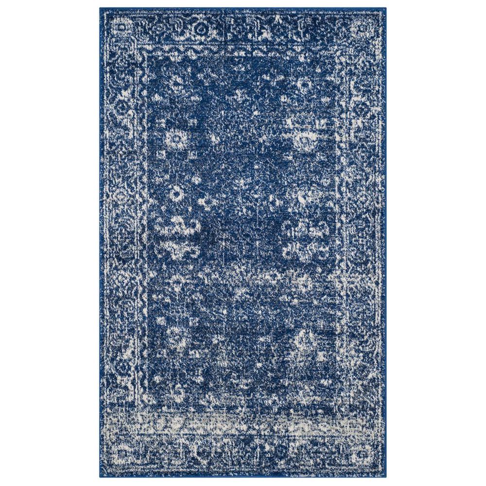 Safavieh Evoke EVK270A-3 3&#39; x 5&#39; Navy/Ivory Area Rug, , large