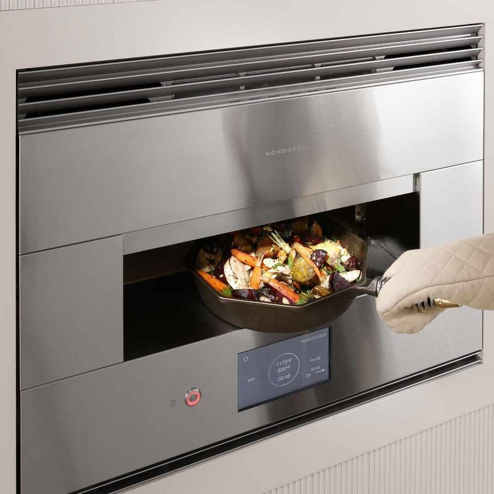 Monogram 30" Smart Flush Hearth Electric Single Wall Oven in Stainless Steel Shop NFM