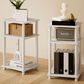 HOMLUX 3-Tier Turn-N-Tube End Table in White (Set of 2), , large