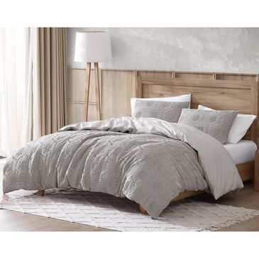 Hallmart Collectibles Rayleen Waffle Hex 3-Piece Queen Comforter Set in Gray, , large