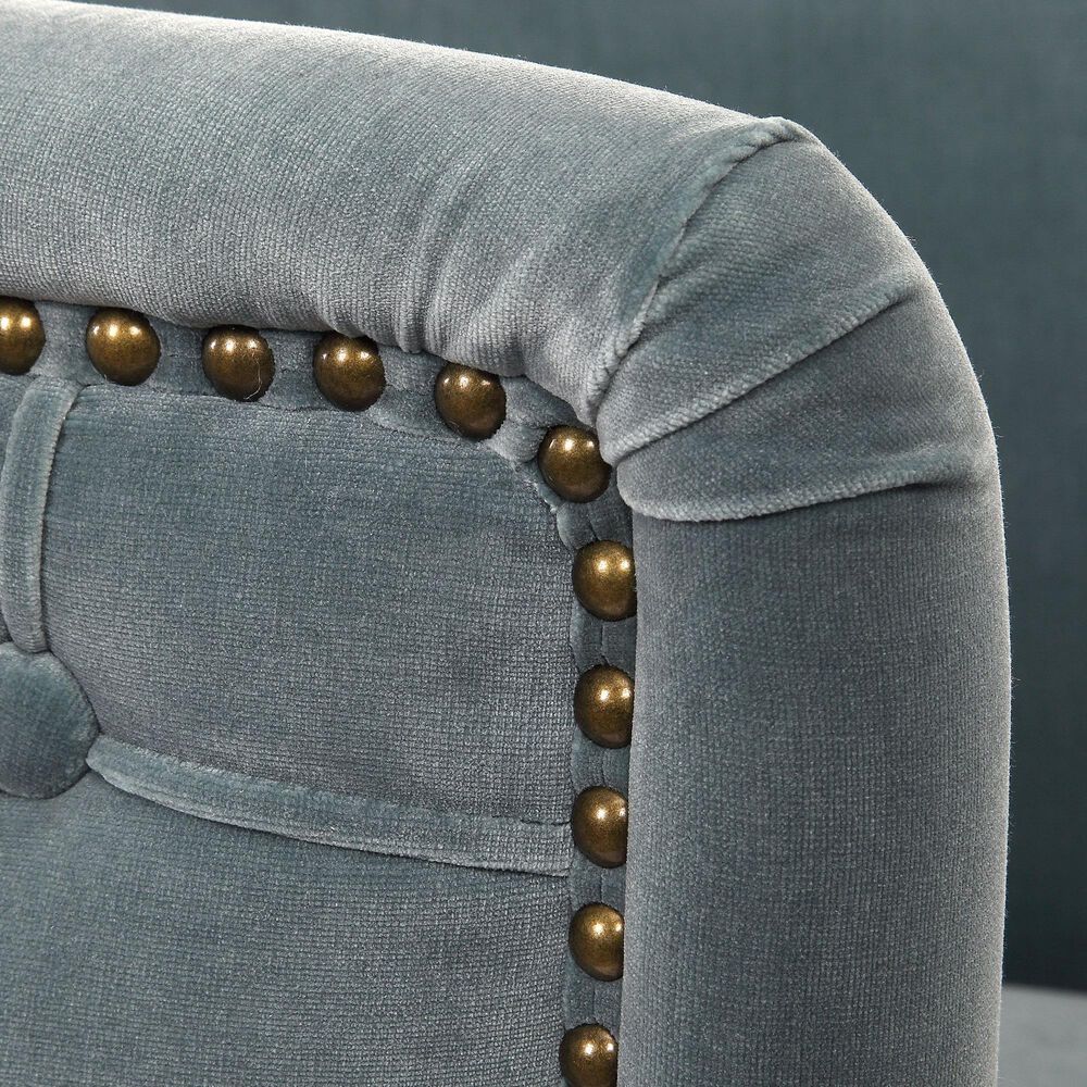 Uttermost Haider Accent Chair in Slate Blue Velvet, , large