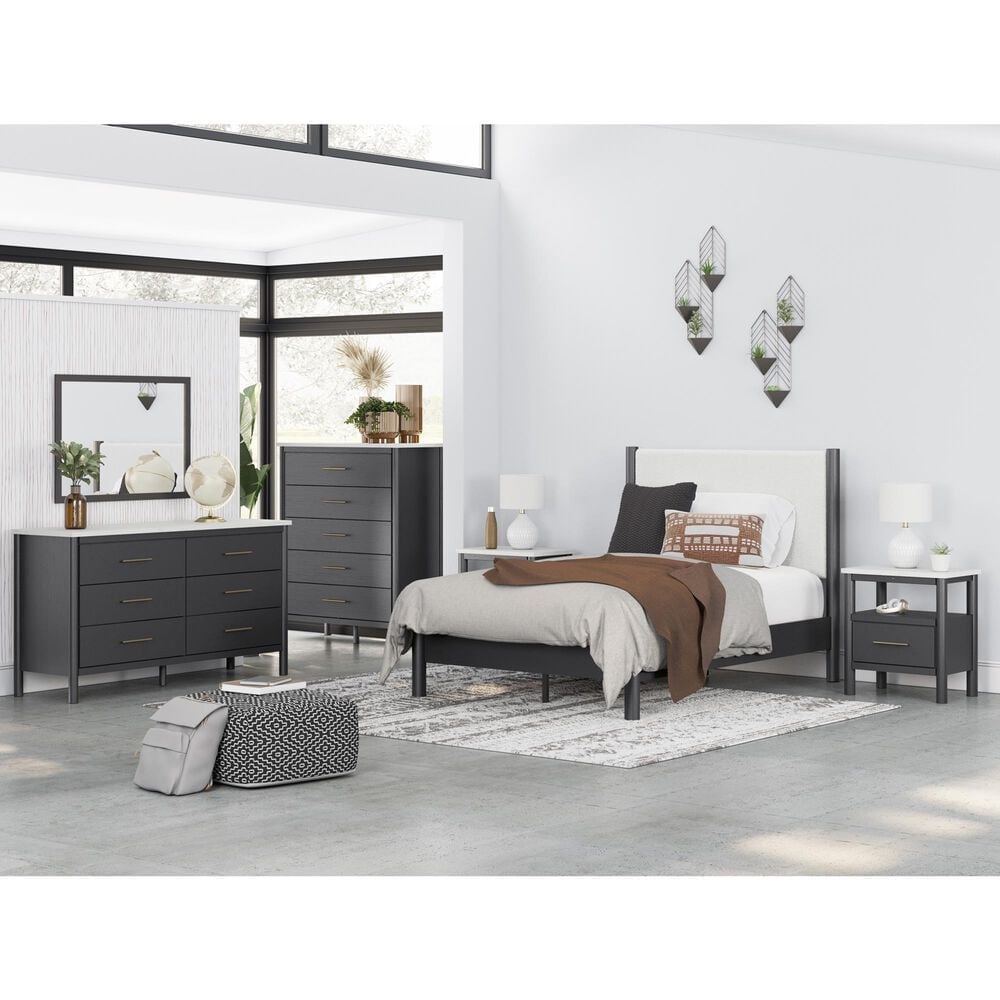 Ashley Cadmori 5-Piece Full Platform Bedroom Set in Black and White, , large