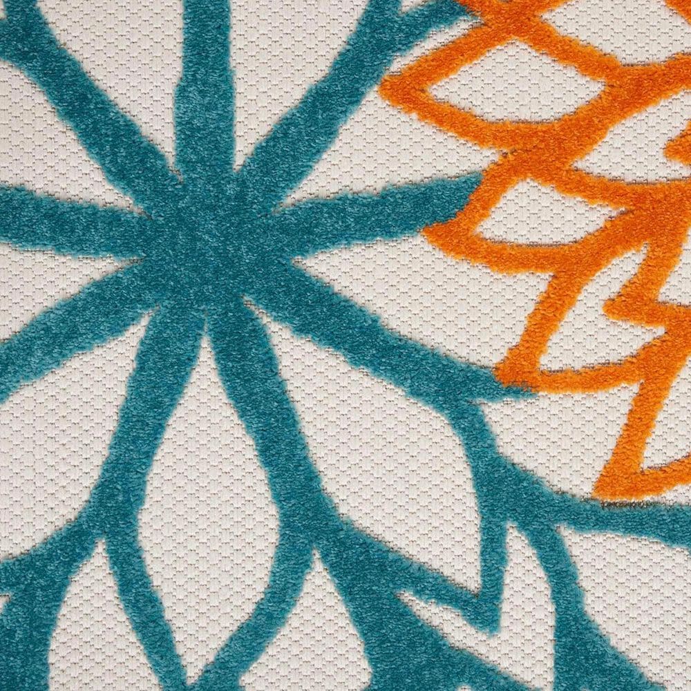 Nourison Aloha 7&#39;10&quot; x 10&#39;6&quot; Turquoise and Multicolor Indoor/Outdoor Area Rug, , large
