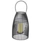 Maple and Jade 9" x 16" Indoor/Outdoor Candle Lantern with Handle in Matte Black and Clear, , large