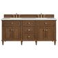 James Martin Vanities Lorelai 72"Double Vanity in Mid-Century Walnut with 3 cm Lime Delight Quartz Top, , large