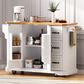 HOMLUX 56" Kitchen Island with Drop Leaf in White, , large