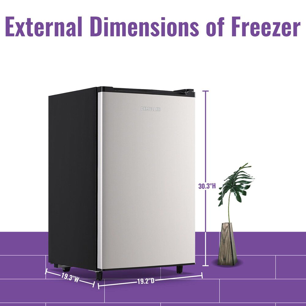 HOMLUX 3.2 Cu. Ft. Single Door Upright Freezer in Silver, , large