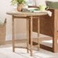 Baxton Studio Fumito Round End Table in Natural Brown, , large