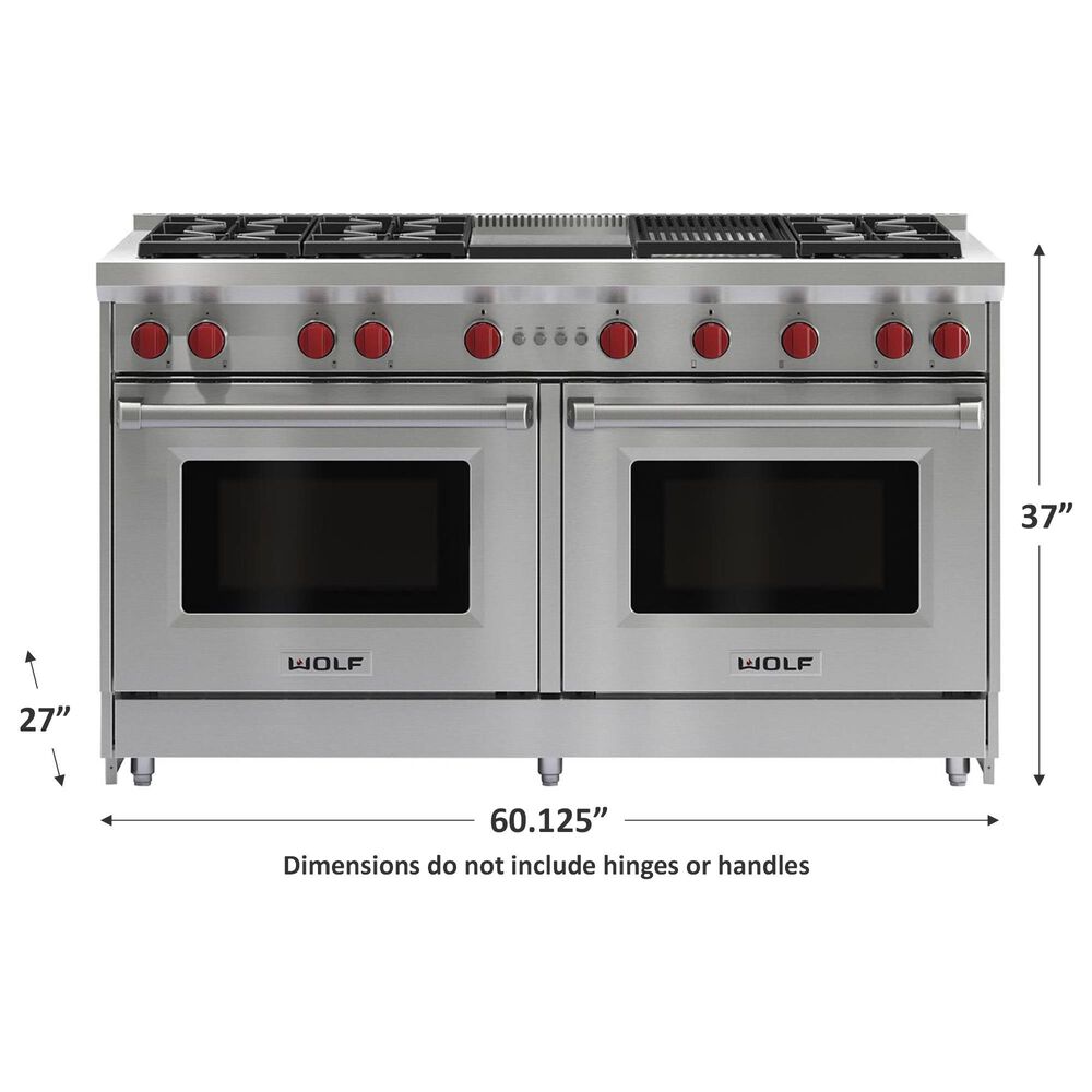 Wolf 60&quot; Professional Gas Range Double Oven, , large