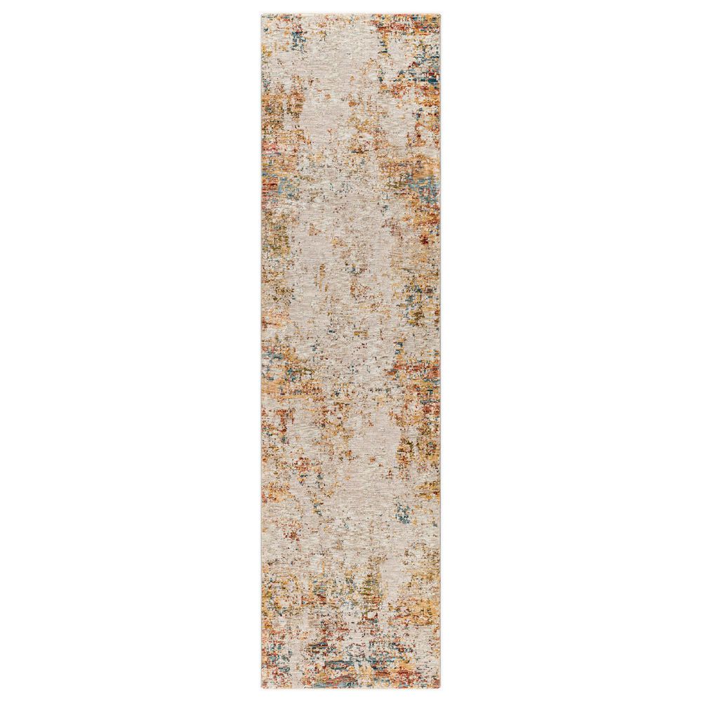 Surya Reina Light Gray, Cream, Medium Gray, Denim, Rust, Mustard and Olive 2"7" x 10" Runner, , large