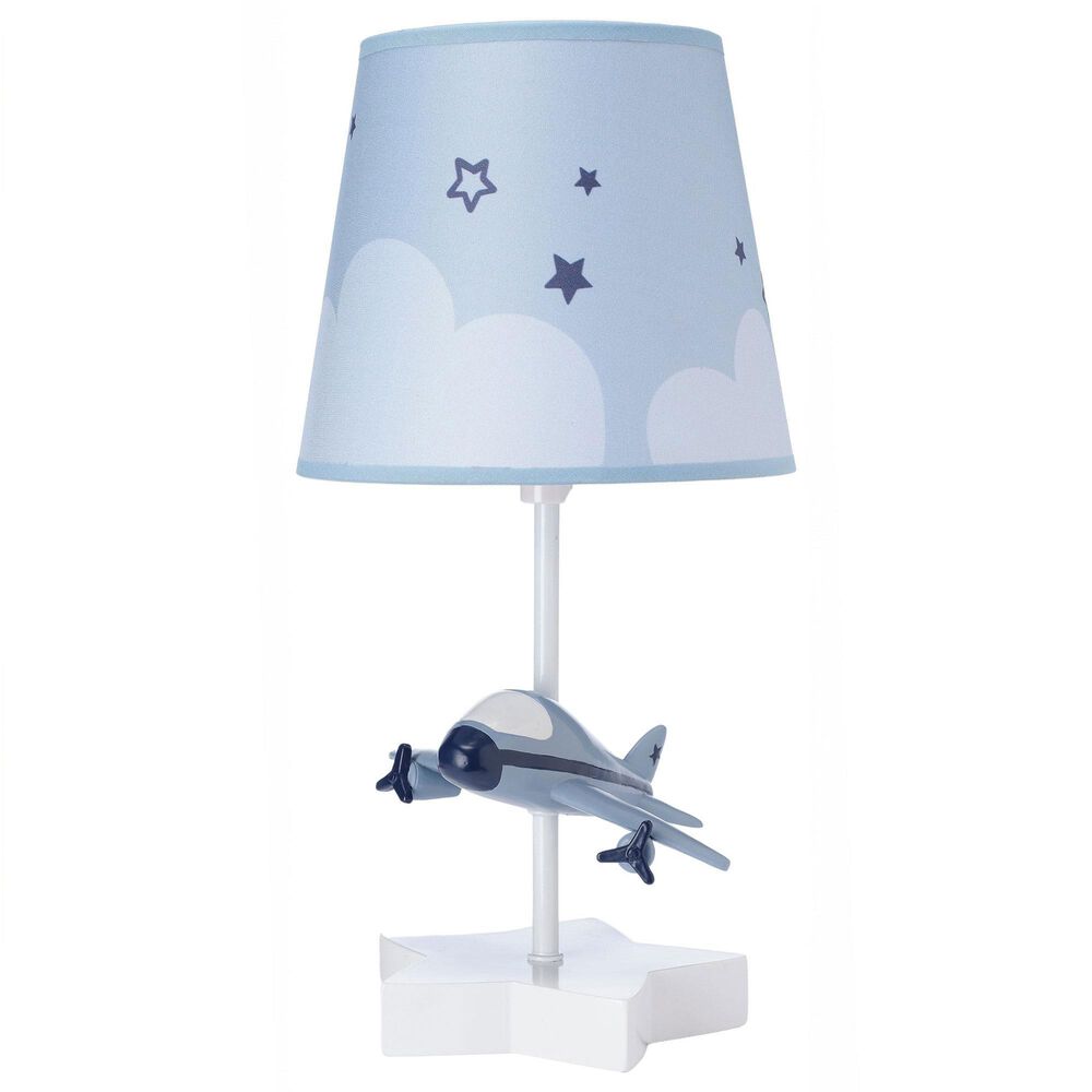 Lambs and Ivy Little Aviator Table Lamp with Shade and Bulb in White, , large