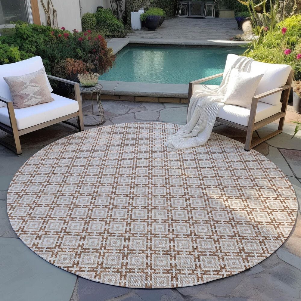 Dalyn Rug Company Marlo 8&#39; Round Taupe Indoor/Outdoor Area Rug, , large