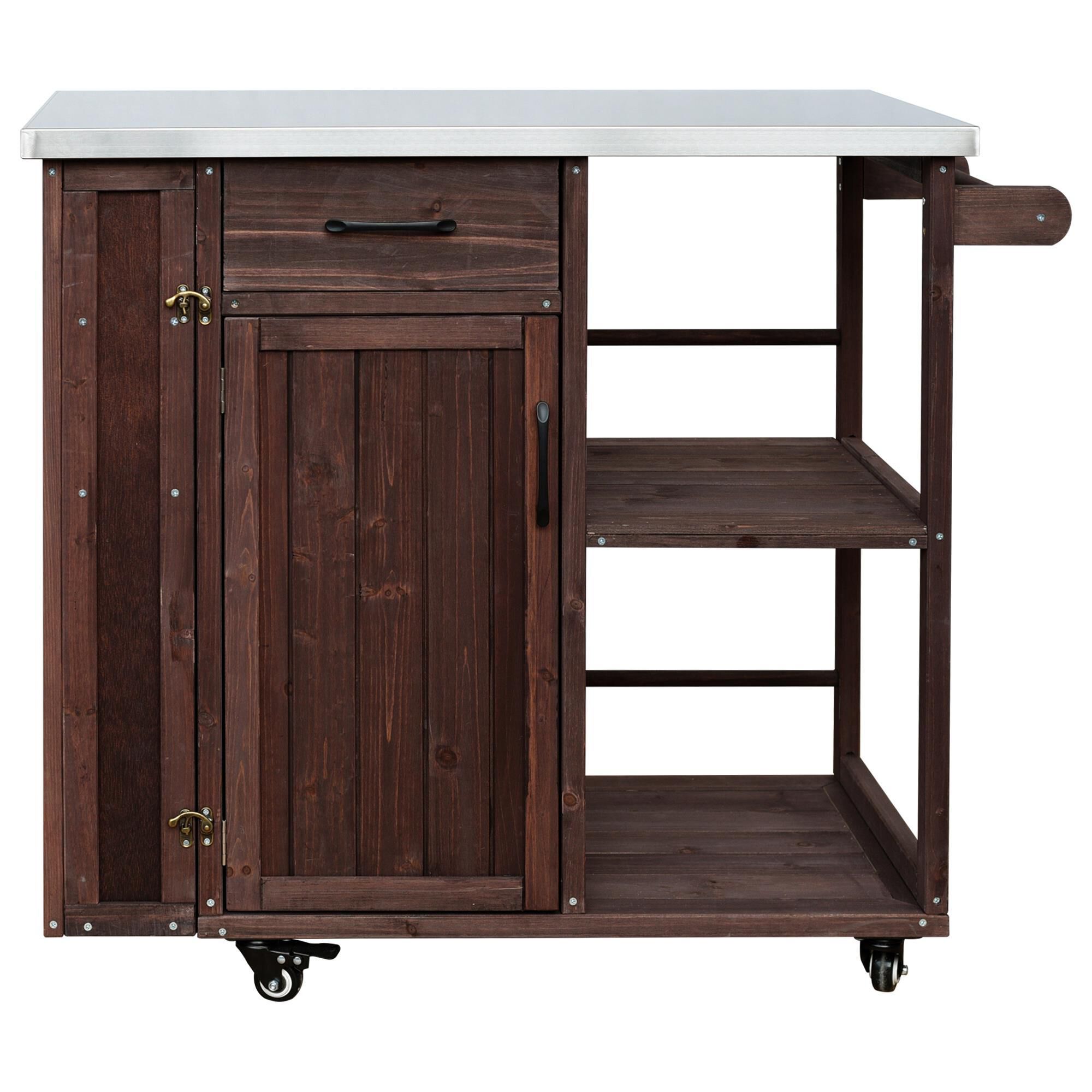 Hearth and Haven Outdoor Kitchen Island Cart with Stainless Steel