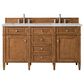 James Martin Vanities Brittany 60" Double Bathroom Vanity in Saddle Brown with 3 cm Eternal Jasmine Pearl Silestone Top, Rectangular Sinks and FreePower Wireless Charger, , large
