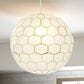 Creative Coop Simone 14" Pendant with Pearly White Shade in Antique Gold, , large