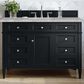 James Martin Vanities Brittany 48" Single Bathroom Vanity in Black Onyx with 3 cm Victorian Silver Quartz Top and Rectangular Sink, , large
