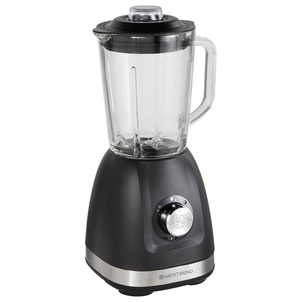 West Bend 4-Speed Glass Jar Multi-Function Blender with Travel Cup in Black, , large