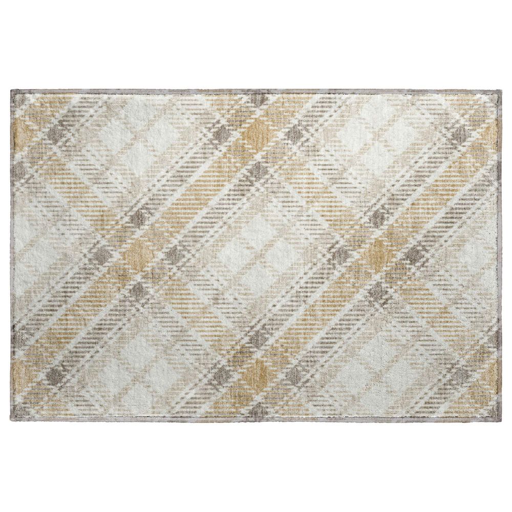 Dalyn Rug Company Soft Essentials Plaid Ivory 1"8" x 2"6" Indoor/Outdoor Area Rug, , large