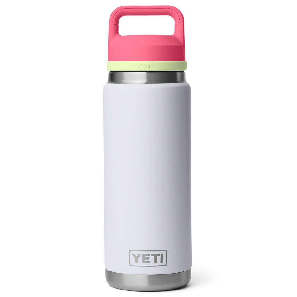YETI Rambler 26 Oz Water Bottle with Color-Blocked Chug Cap in Mist, Pink and Grasshopper, , large