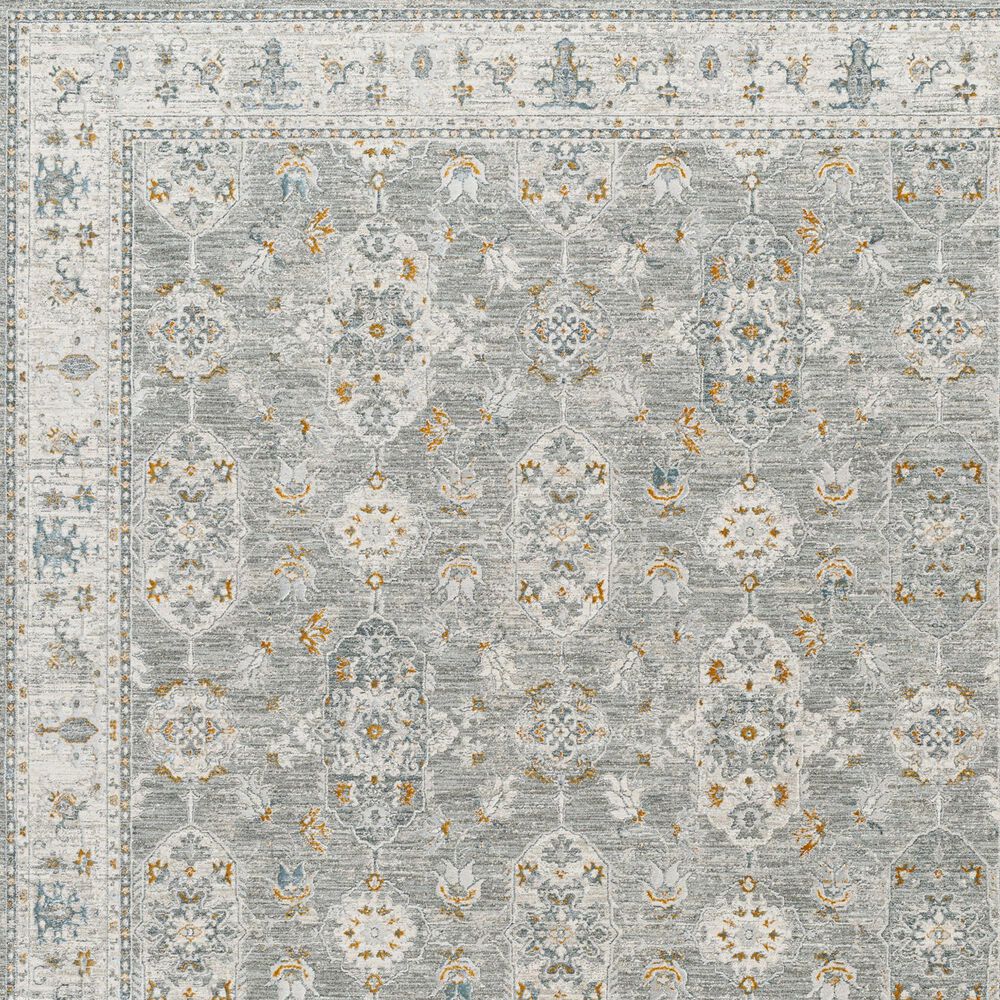 Surya Dresden Gray, White, Medium Gray, Mustard, Light Slate and Denim 7'10" x 10'2" Area Rug, , large