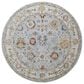 Surya Reina REN-2306 Light Gray, Cream, Denim, Rust, Mustard and Olive 7"10" Round Area Rug, , large