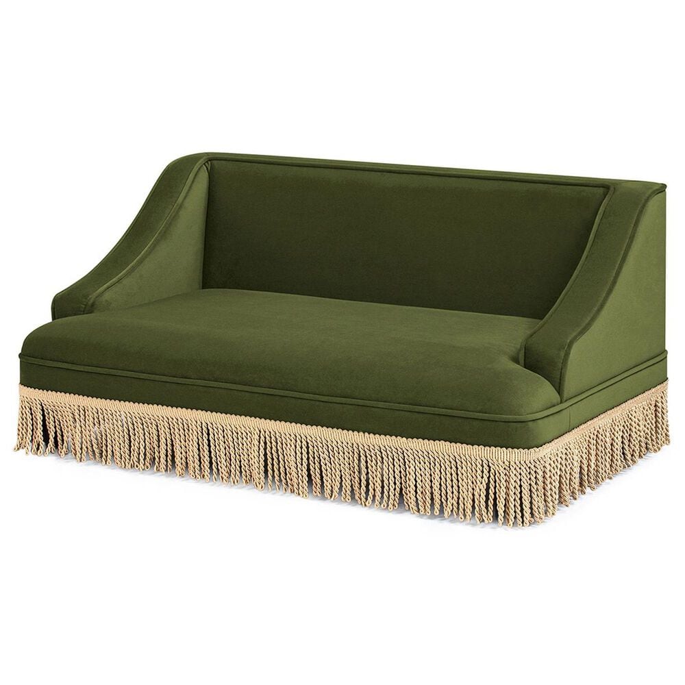Jennifer Taylor Home Duchess 33" Medium Princess Pet Bed Sofa with Fringe Skirt in Olive Green, , large